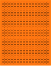 Sheet of 0.375" x 0.25" Fluorescent Orange labels