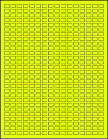 Sheet of 0.375" x 0.25" Fluorescent Yellow labels