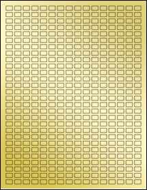 Sheet of 0.375" x 0.25" Gold Foil Laser labels