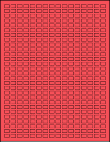 Sheet of 0.375" x 0.25" True Red labels