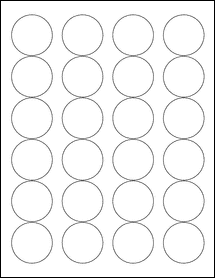 Sheet of 1.625" x 1.625"  labels