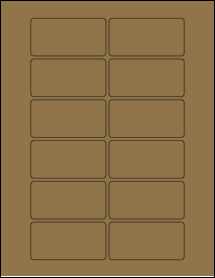 Sheet of 3" x 1.5" Brown Kraft labels