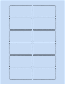 Sheet of 3" x 1.5" Pastel Blue labels