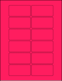 Sheet of 3" x 1.5" Fluorescent Pink labels