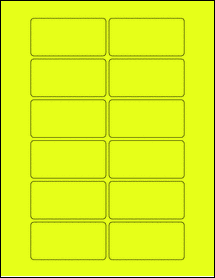 Sheet of 3" x 1.5" Fluorescent Yellow labels