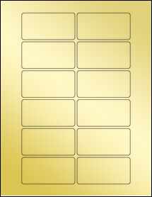 Sheet of 3" x 1.5" Gold Foil Inkjet labels