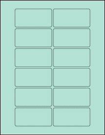 Sheet of 3" x 1.5" Pastel Green labels