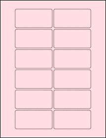 Sheet of 3" x 1.5" Pastel Pink labels