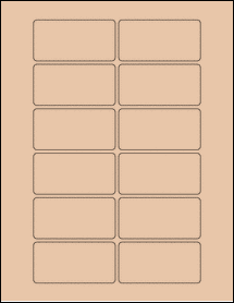 Sheet of 3" x 1.5" Light Tan labels