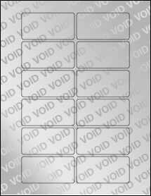 Sheet of 3" x 1.5" Void Silver Polyester labels