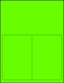 Sheet of 4" x 6" Fluorescent Green labels