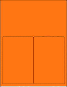 Sheet of 4" x 6" Fluorescent Orange labels