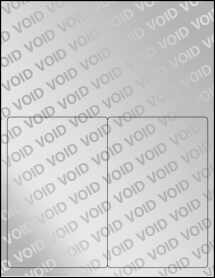 Sheet of 4" x 6" Void Silver Polyester labels