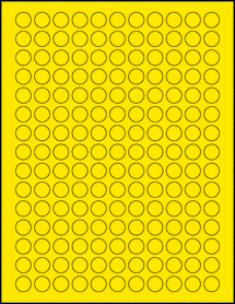 Sheet of 0.5625" Circle True Yellow labels