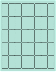 Sheet of 1" x 2" Pastel Green labels