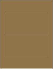 Sheet of 6.975" x 3.562" Brown Kraft labels