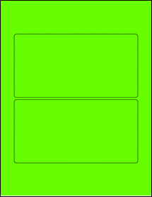 Sheet of 6.975" x 3.562" Fluorescent Green labels