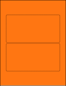 Sheet of 6.975" x 3.562" Fluorescent Orange labels