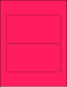 Sheet of 6.975" x 3.562" Fluorescent Pink labels