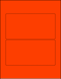 Sheet of 6.975" x 3.562" Fluorescent Red labels