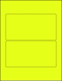 Sheet of 6.975" x 3.562" Fluorescent Yellow labels