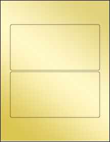 Sheet of 6.975" x 3.562" Gold Foil Inkjet labels