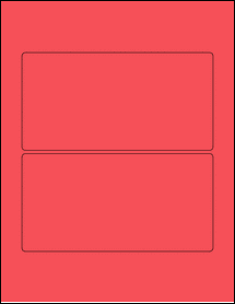 Sheet of 6.975" x 3.562" True Red labels