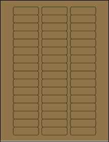 Sheet of 2" x 0.625" Brown Kraft labels
