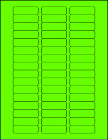Sheet of 2" x 0.625" Fluorescent Green labels