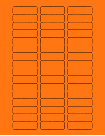 Sheet of 2" x 0.625" Fluorescent Orange labels
