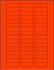 Sheet of 2" x 0.625" Fluorescent Red labels