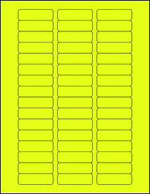 Sheet of 2" x 0.625" Fluorescent Yellow labels