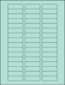 Sheet of 2" x 0.625" Pastel Green labels