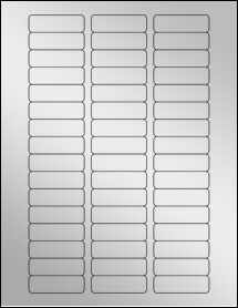 Sheet of 2" x 0.625" Silver Foil Inkjet labels