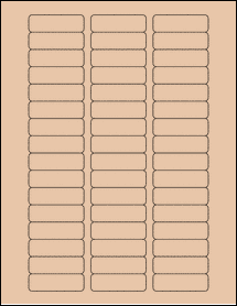 Sheet of 2" x 0.625" Light Tan labels
