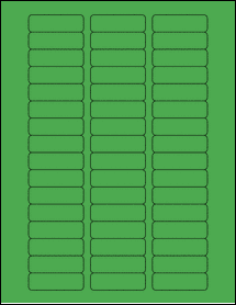 Sheet of 2" x 0.625" True Green labels
