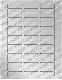 Sheet of 2" x 0.625" Void Silver Polyester labels