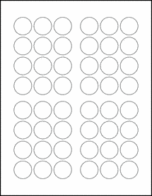 Sheet of 1" Circle  labels