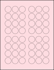 Sheet of 1" Circle Pastel Pink labels