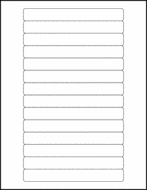 Sheet of 5.438" x 0.719" Standard White Matte labels