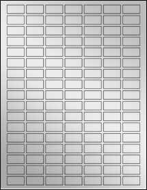 Sheet of 1" x 0.5" Silver Foil Inkjet labels