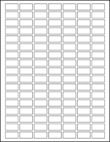 Sheet of 1" x 0.5" Standard White Matte labels