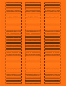 Sheet of 2" x 0.25" Fluorescent Orange labels