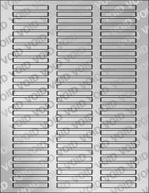 Sheet of 2" x 0.25" Void Silver Polyester labels