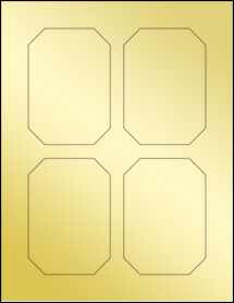 Sheet of 3" x 4.25" Gold Foil Inkjet labels