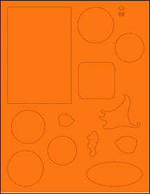 Sheet of 0" x 0" Fluorescent Orange labels