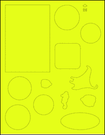 Sheet of 0" x 0" Fluorescent Yellow labels