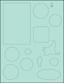 Sheet of 0" x 0" Pastel Green labels