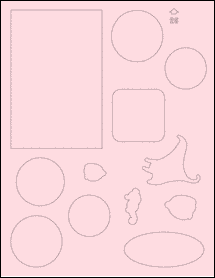 Sheet of 0" x 0" Pastel Pink labels