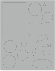 Sheet of 0" x 0" True Gray labels